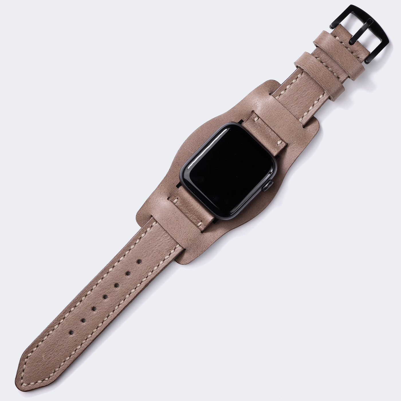 Custom Made Apple Watch Bund Strap - Dark Beige
