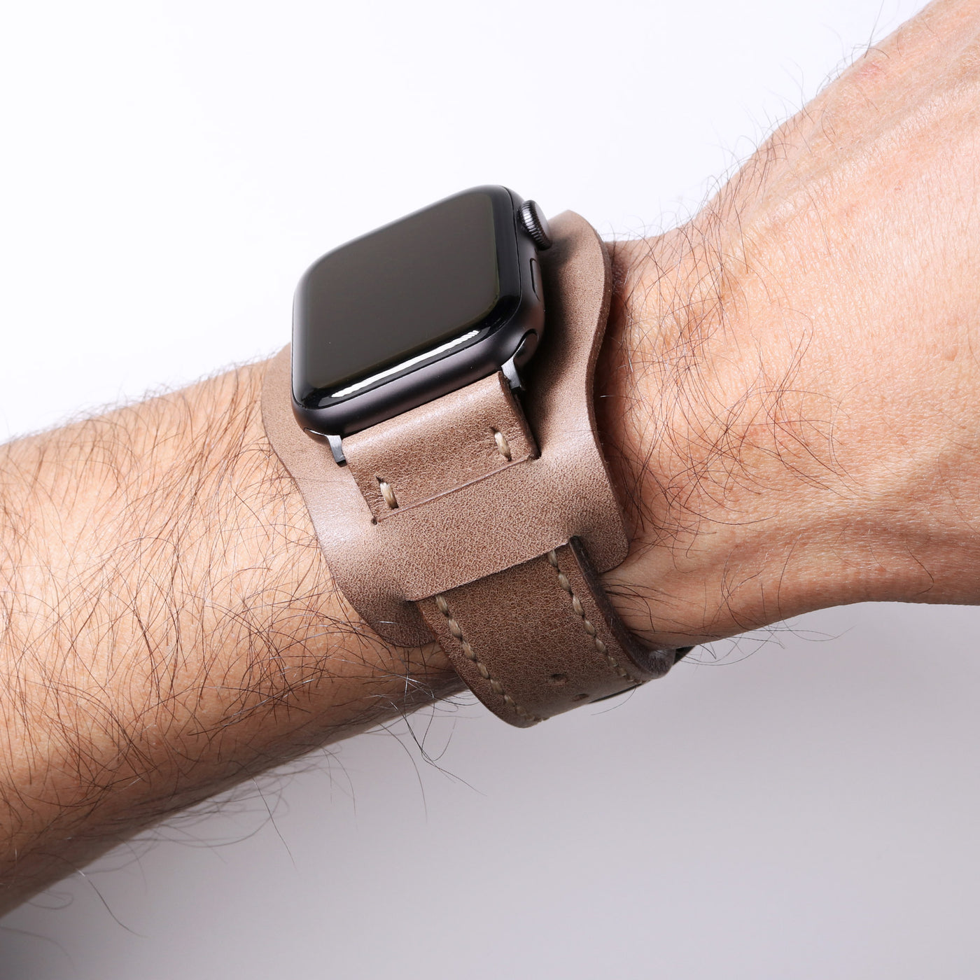 Custom Made Apple Watch Bund Strap - Dark Beige