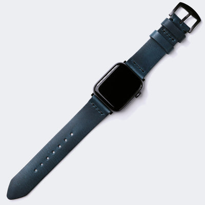 Apple Watch Leather Band - Blue Coral