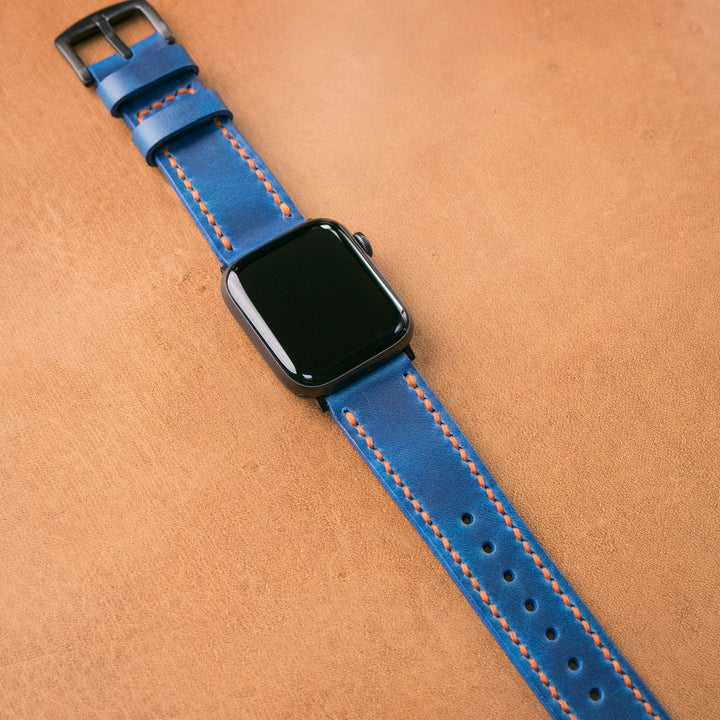 Custom Made Apple Watch Strap - Cobalt Blue