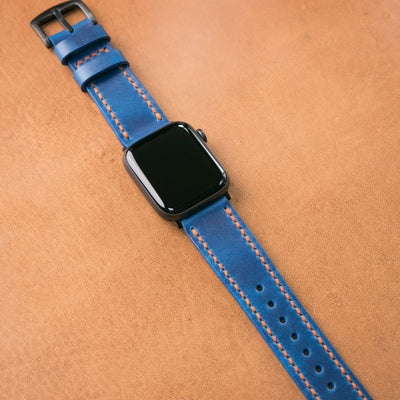 Custom Made Apple Watch Strap - Cobalt Blue
