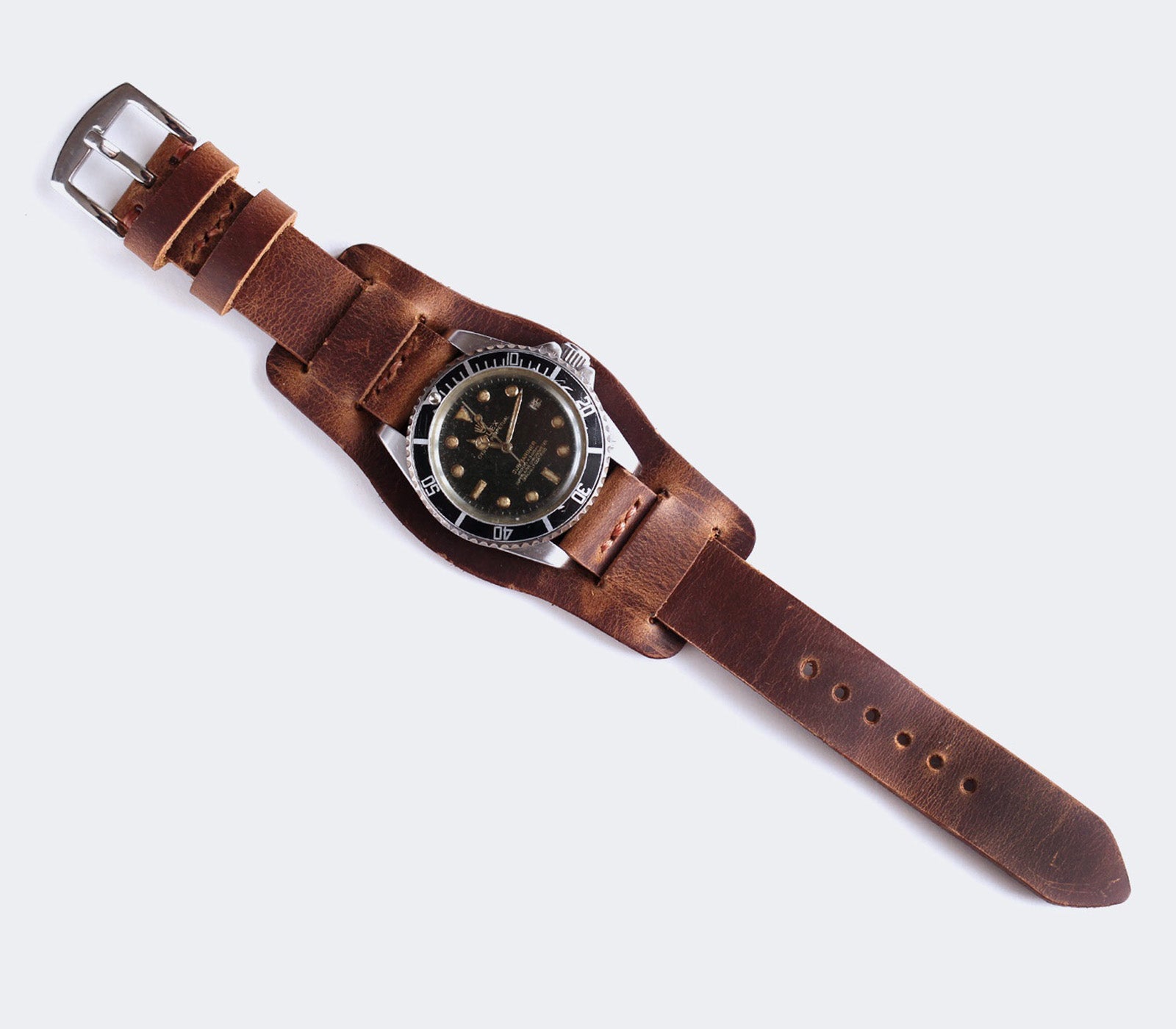 Leather Bund Watch Strap - Antique Brown – Roarcraft