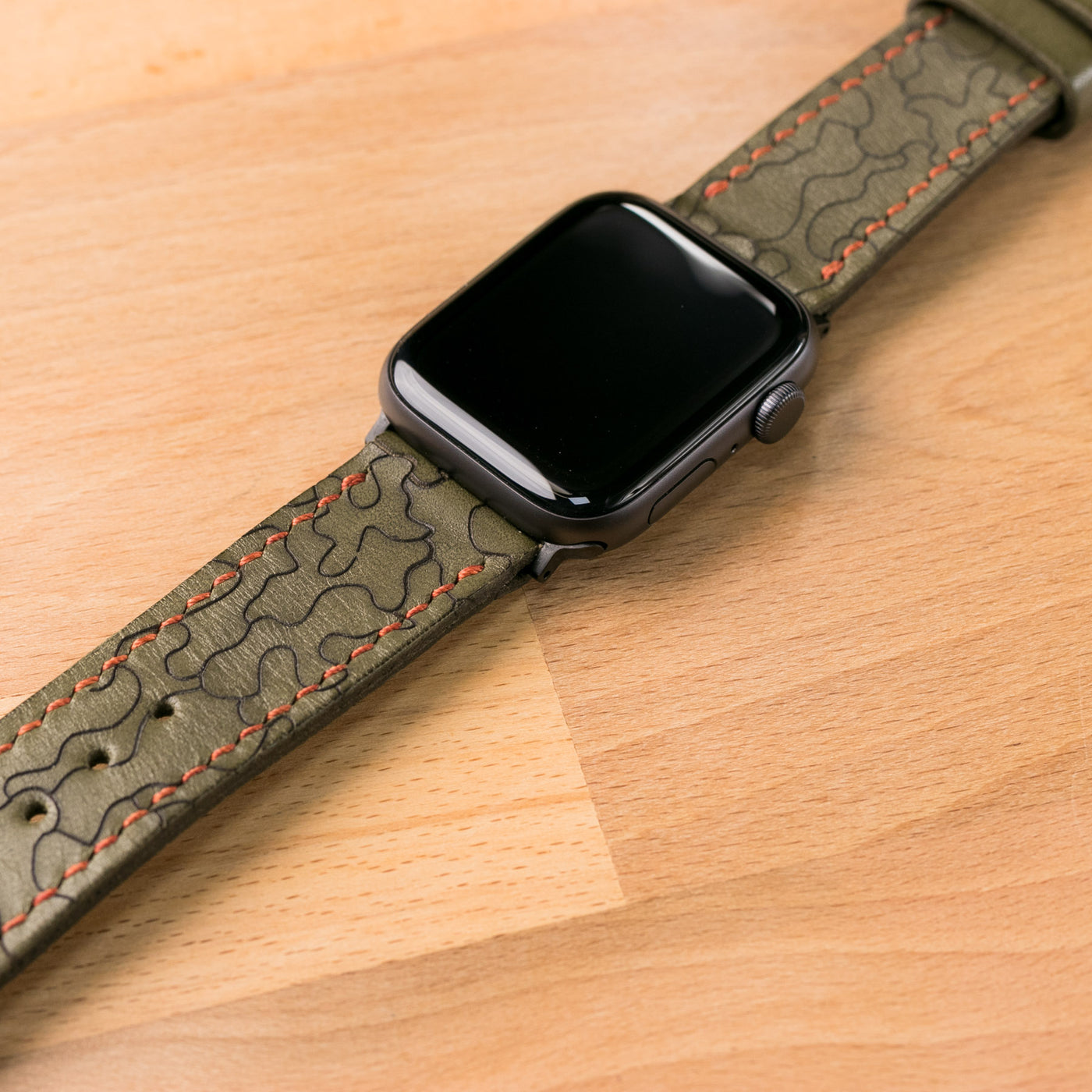 VegTan Leather Apple Watch Strap - Camouflage