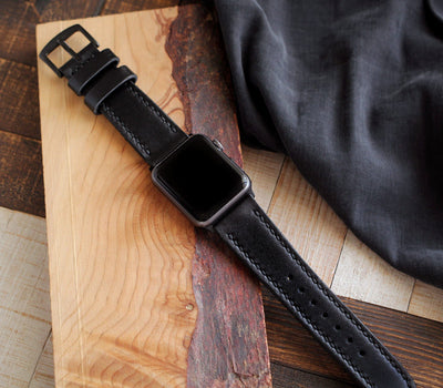 Custom Made Apple Watch Strap - Black