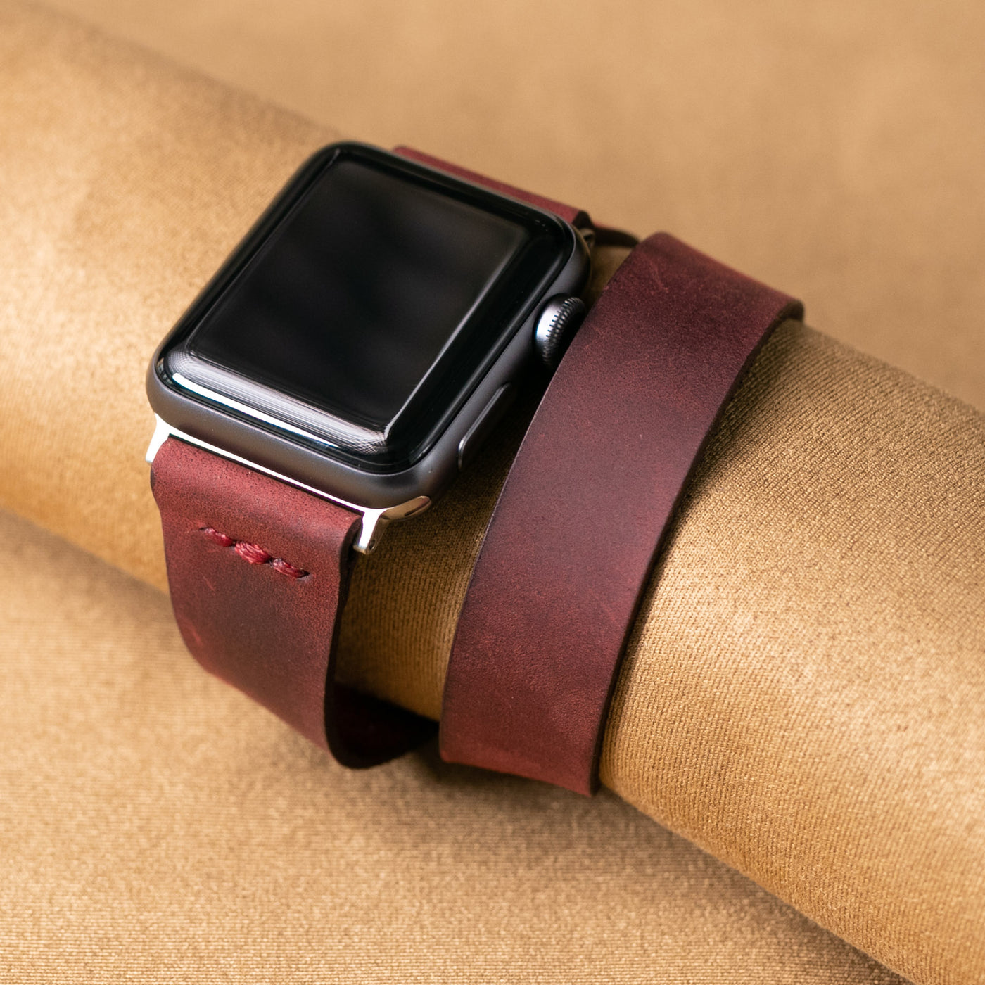 Dark Brown Leather Apple Watch Band
