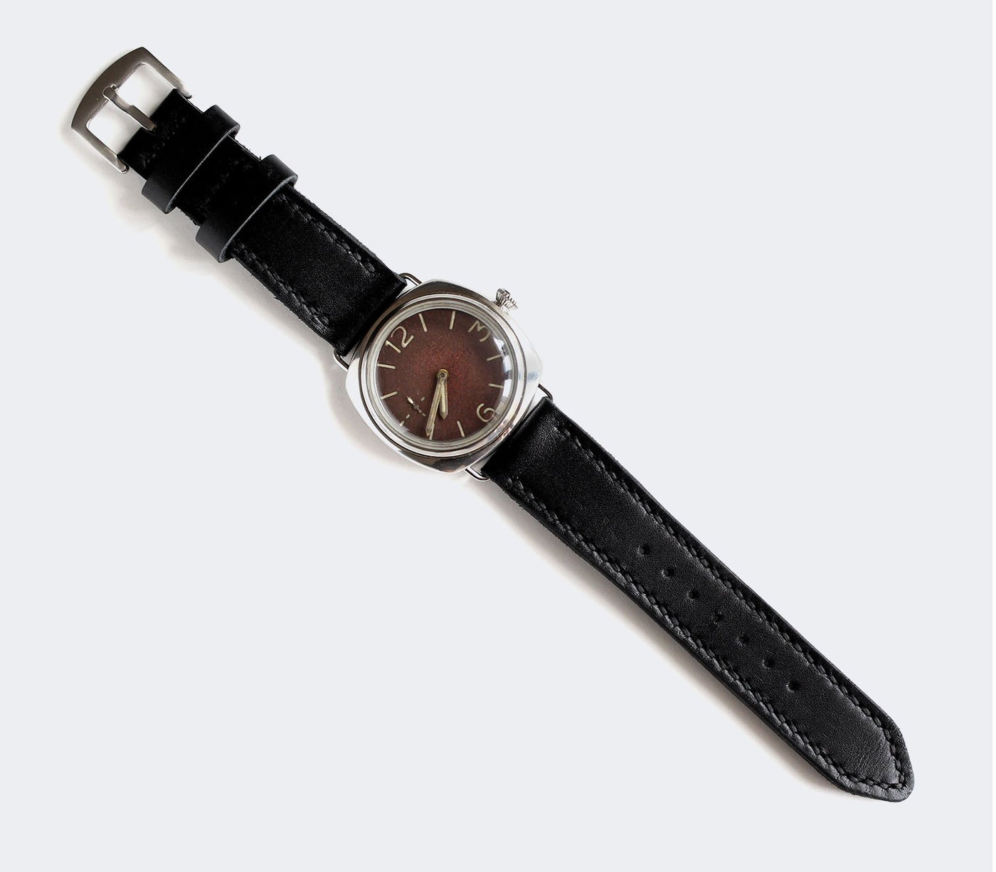 Custom Made Leather Watch Strap - Black