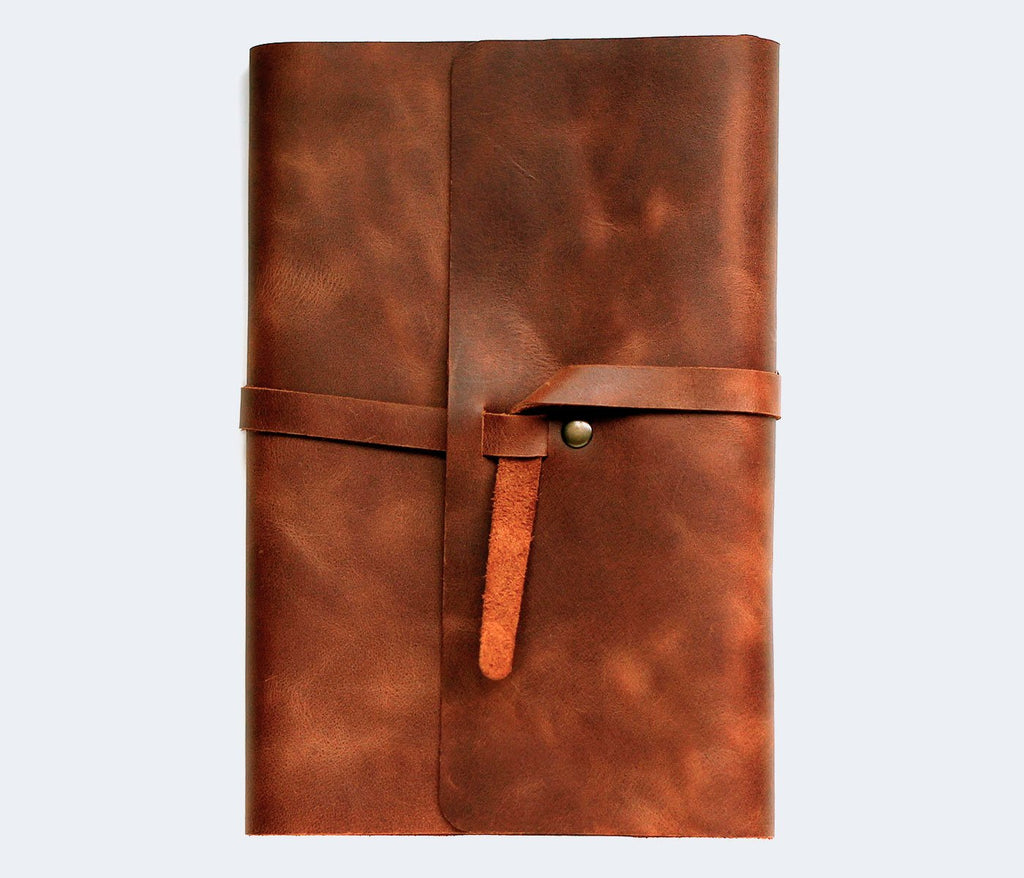 Handmade Leather Book Case Coal