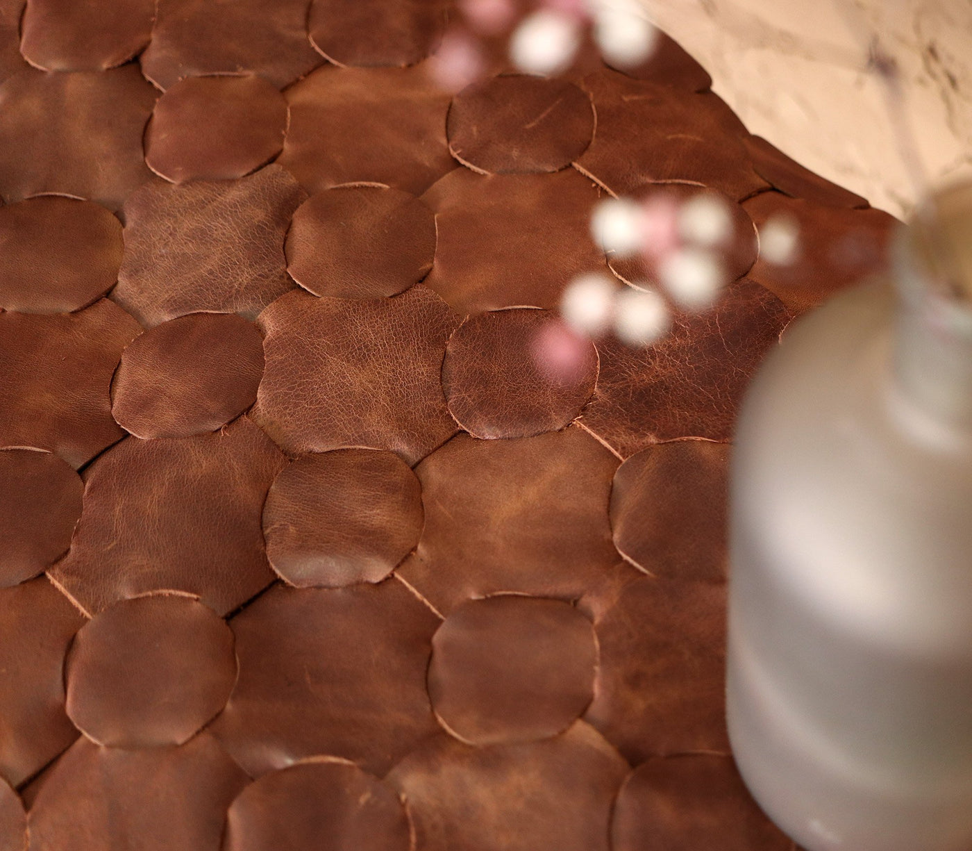 Knitted Leather Rug - Woven Leather Rug - Boho Style – Roarcraft