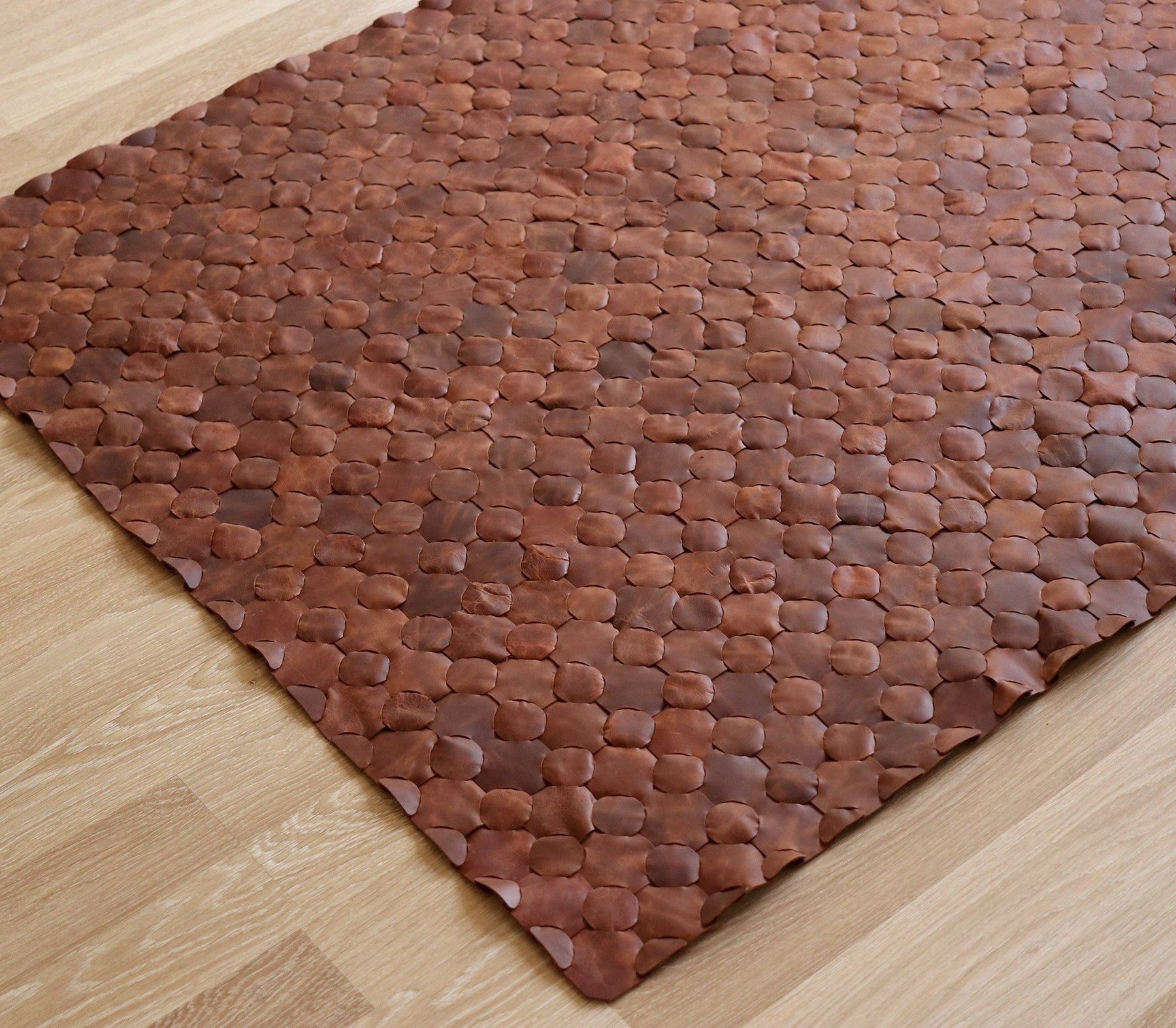 Knitted Leather Rug - Woven Leather Rug - Boho Style – Roarcraft