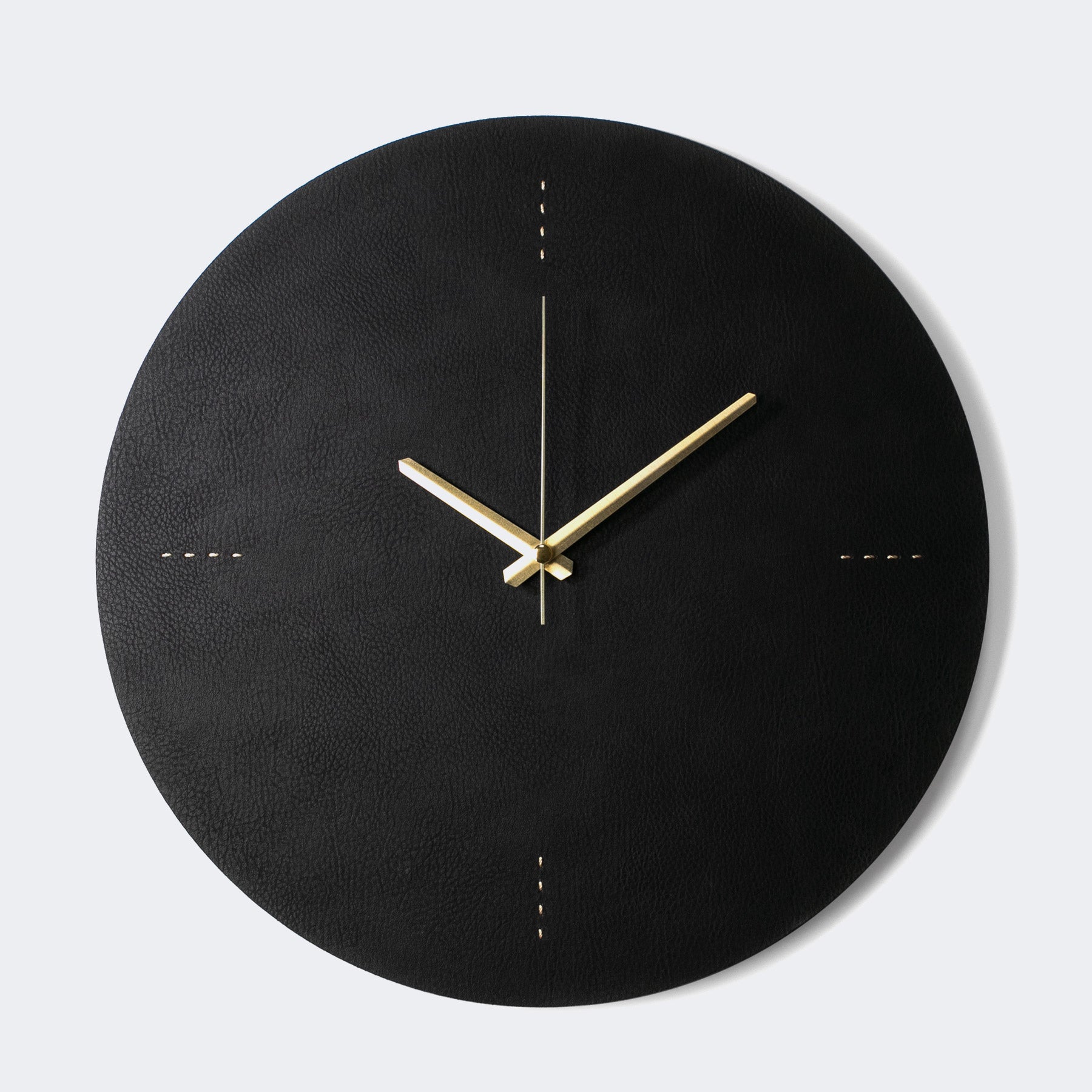 Black Leather Wall Clock - Contemporary Big Clock – Roarcraft