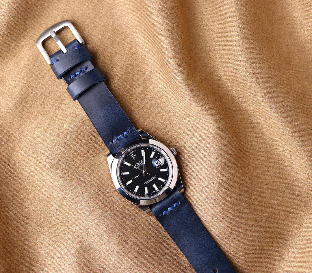 Leather Watch Strap - Indigo Blue