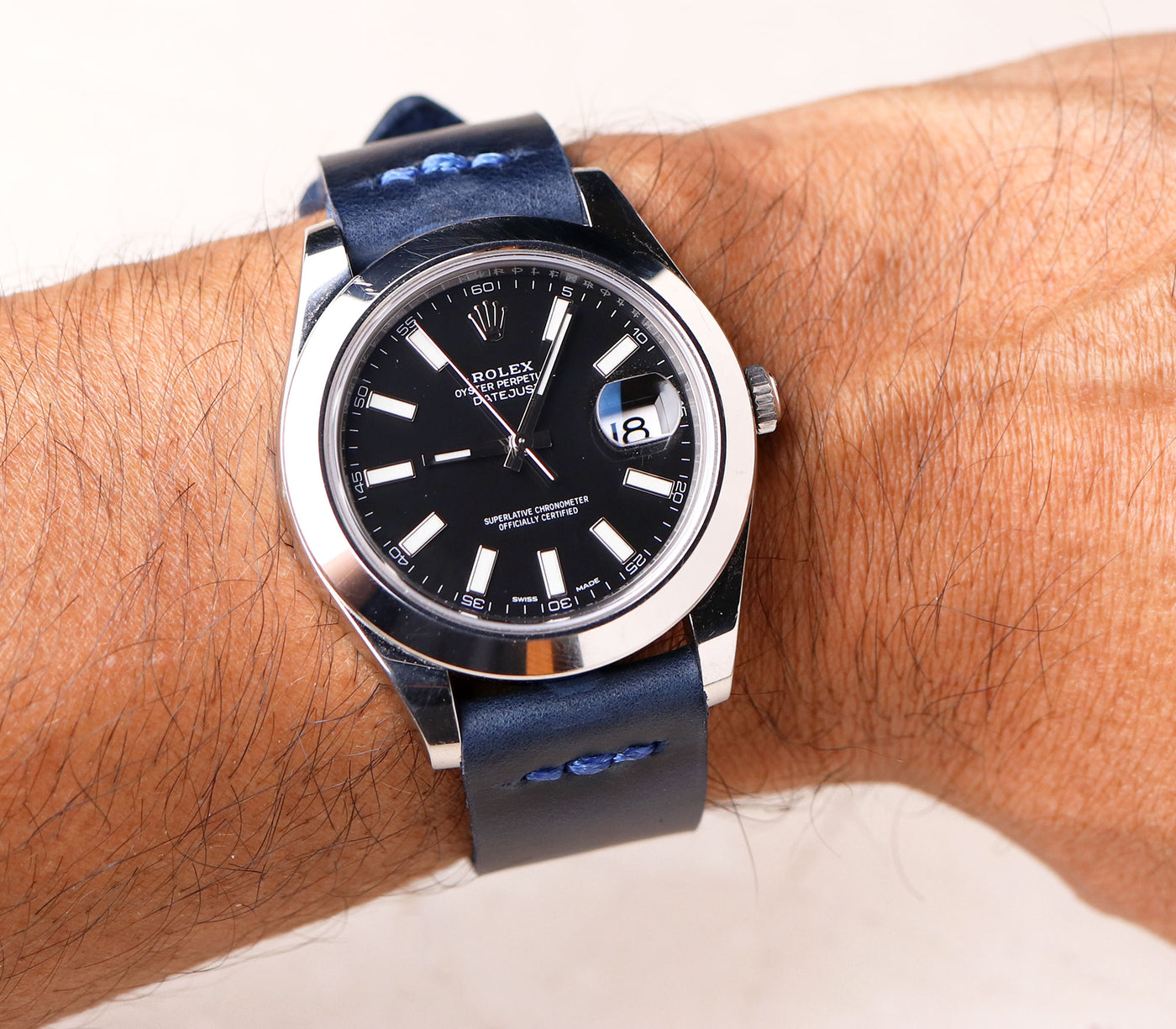 Leather Watch Strap - Indigo Blue