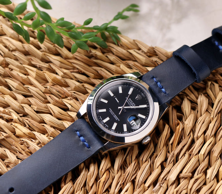 Leather Watch Strap - Indigo Blue