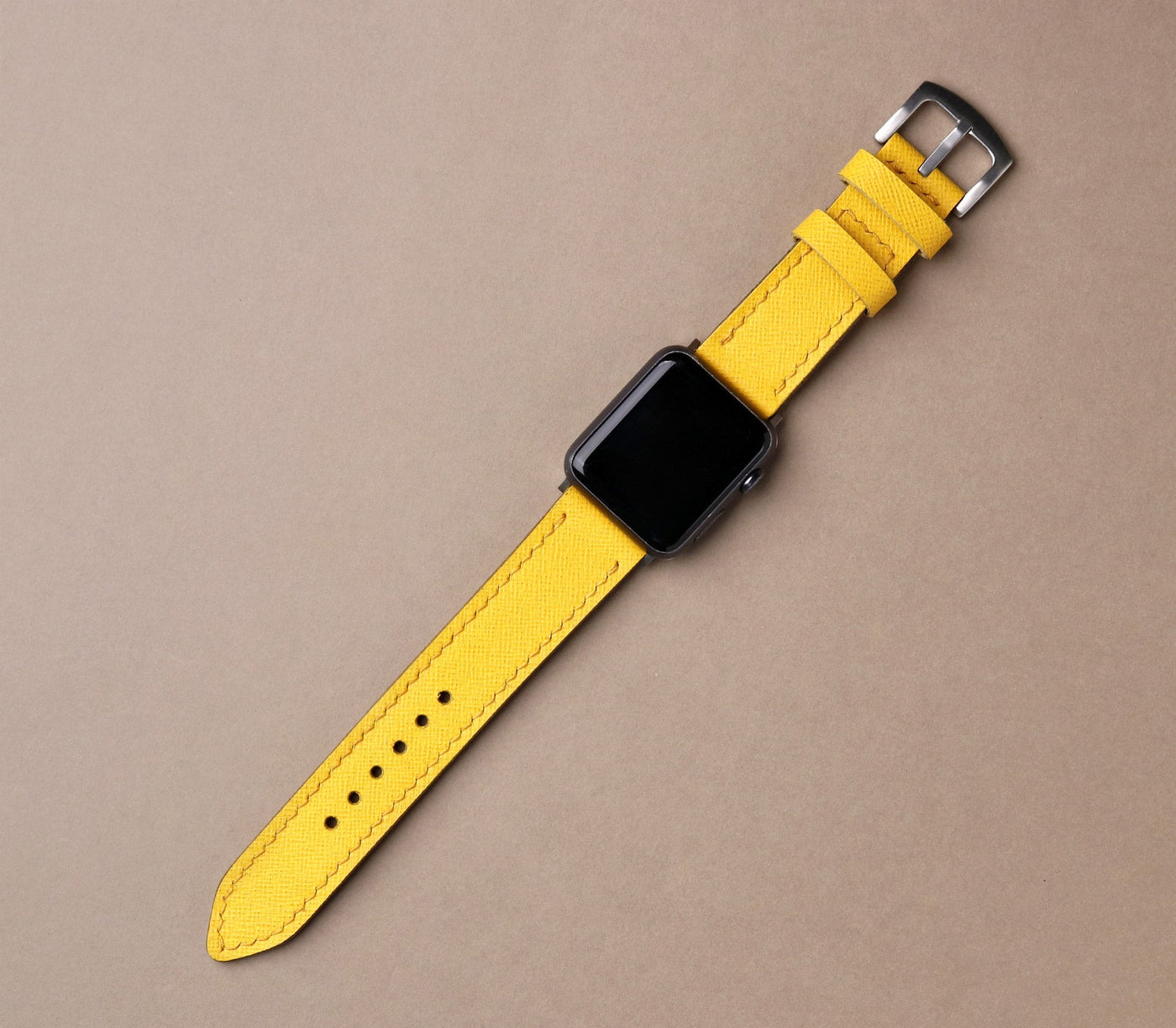 Custom Made Apple Watch Strap - Lemon Saffiano