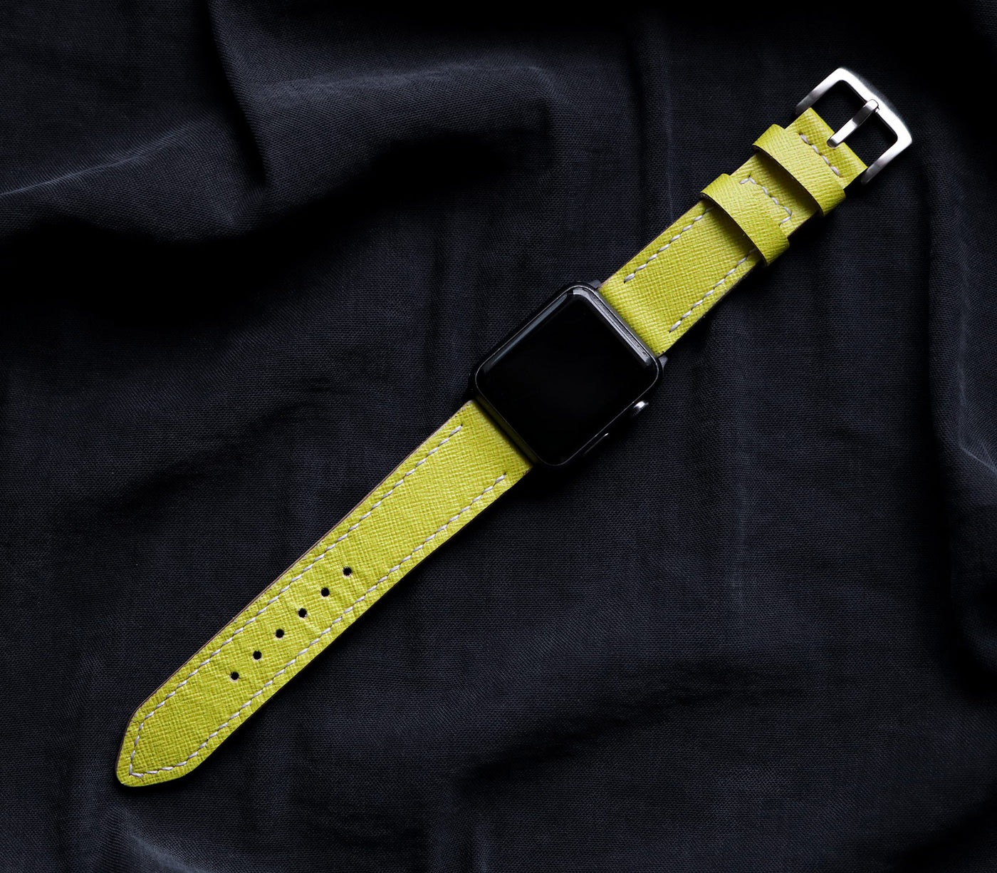 Custom Made Apple Watch Strap - Lime Saffiano