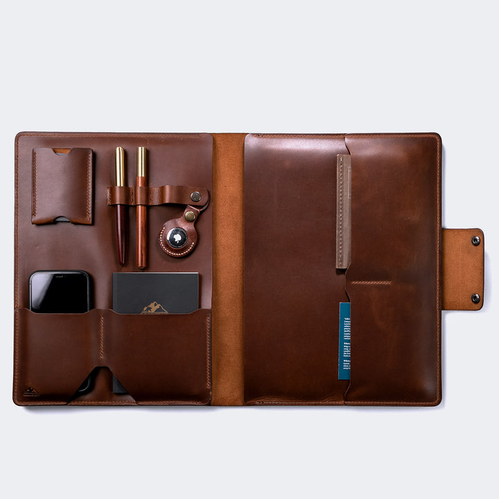 Leather iPad Organizer Brown