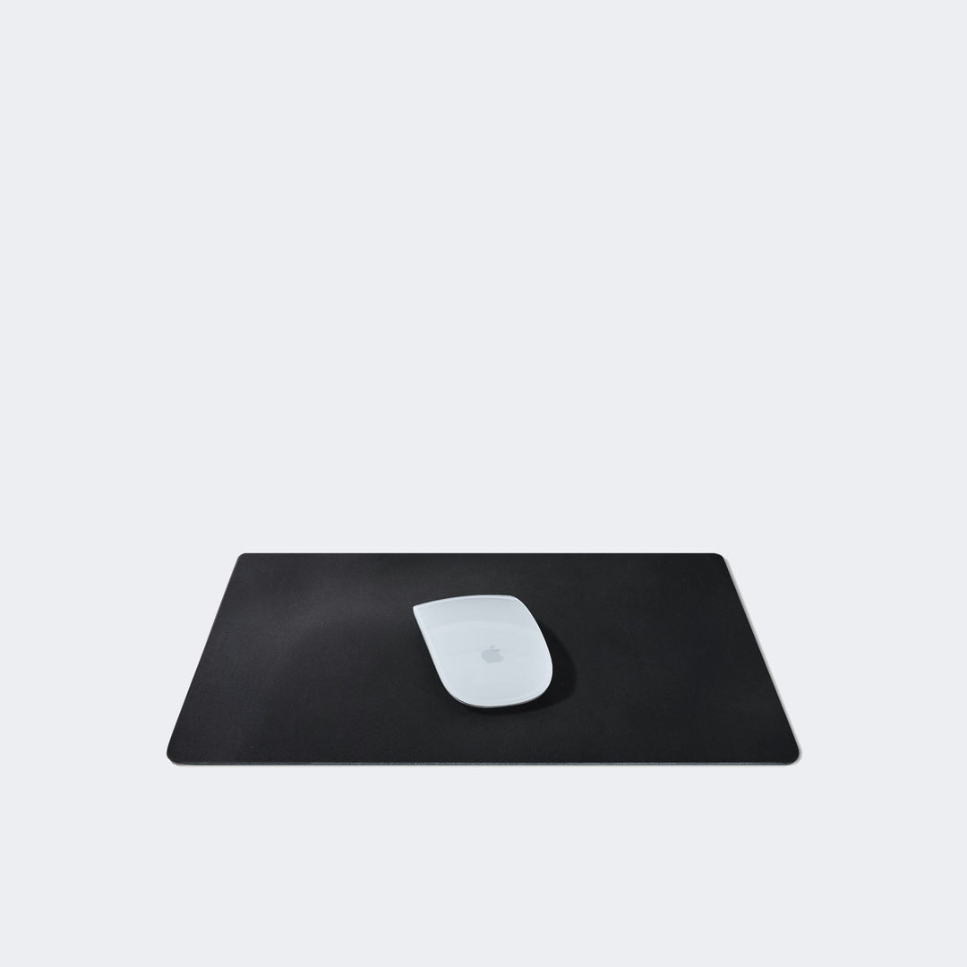 MMDW Black Leather Mouse Pad, Anti-Slip PU Leather, High Precision Washable Gaming Pad For Computer & Laptop - 26x21x0.2cm