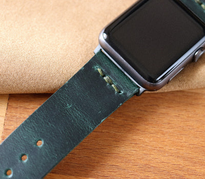 Apple Watch Leather Band - Forest Green