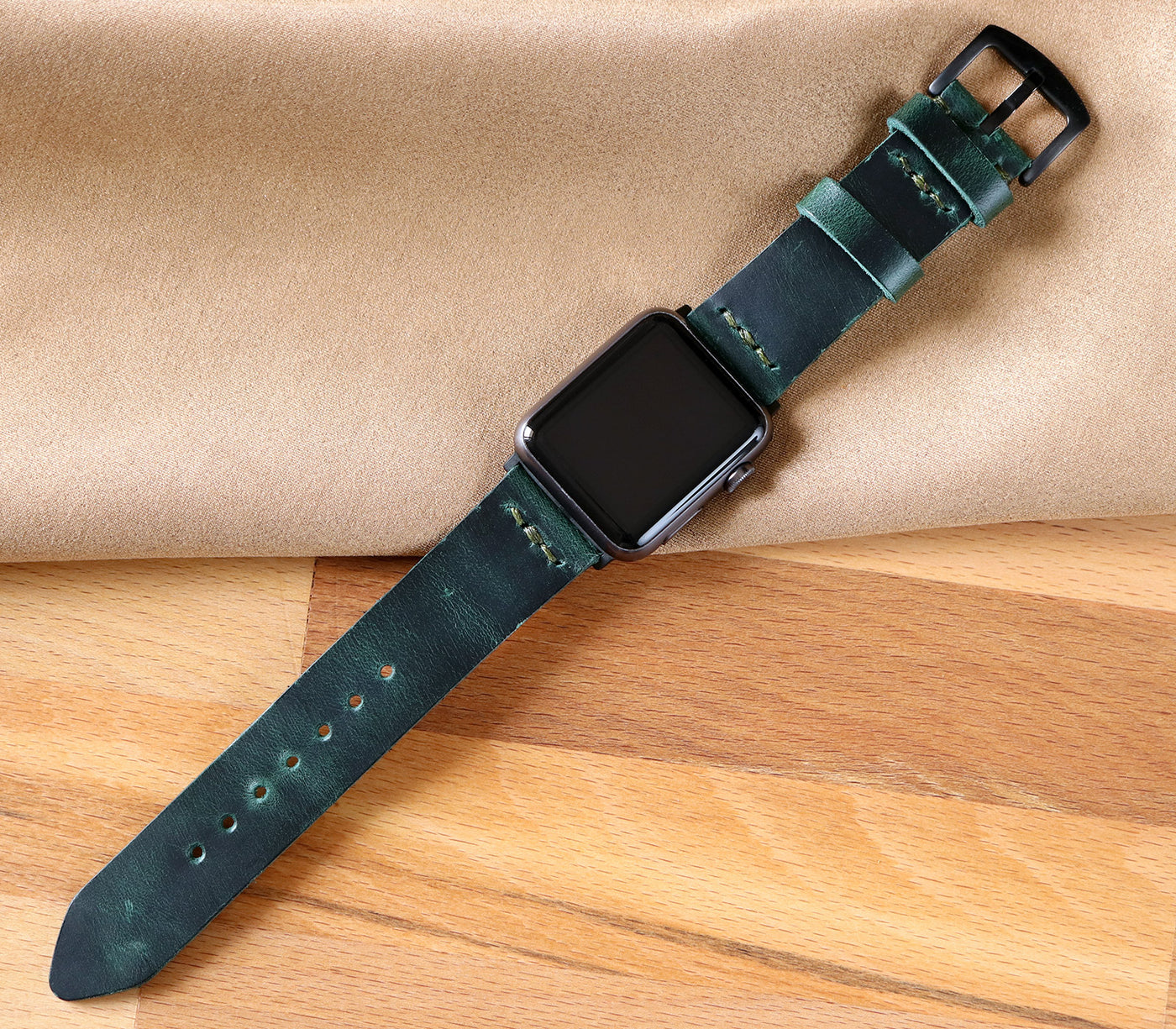 Apple Watch Leather Band - Forest Green