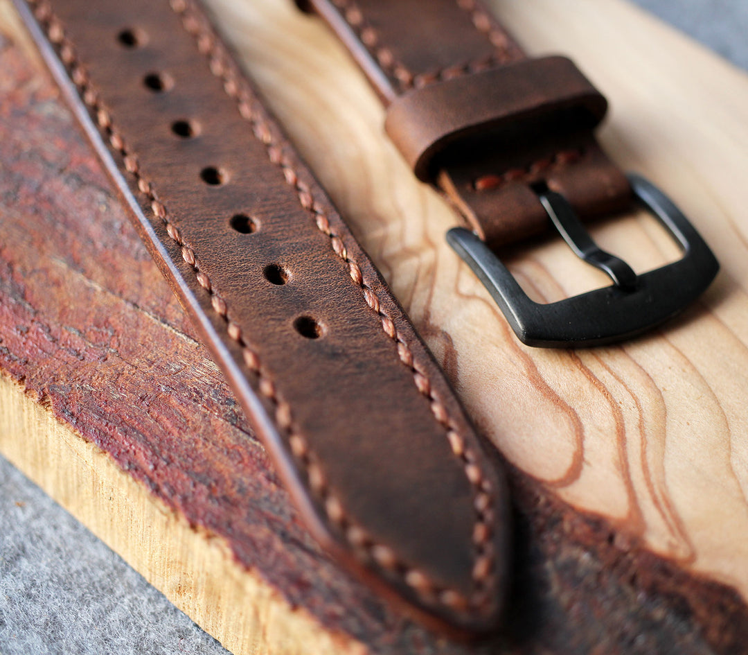 Custom Made Apple Watch Strap Antique Brown Leather – Roarcraft