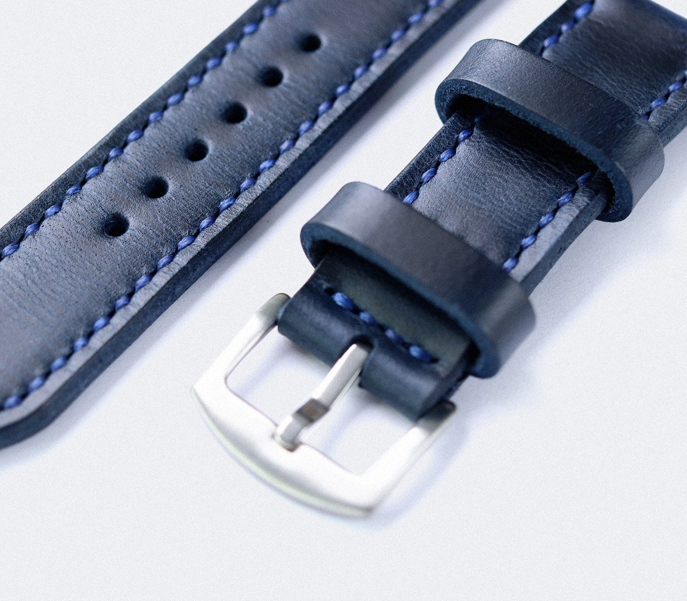 Custom Made Leather Watch Strap - Indigo Blue