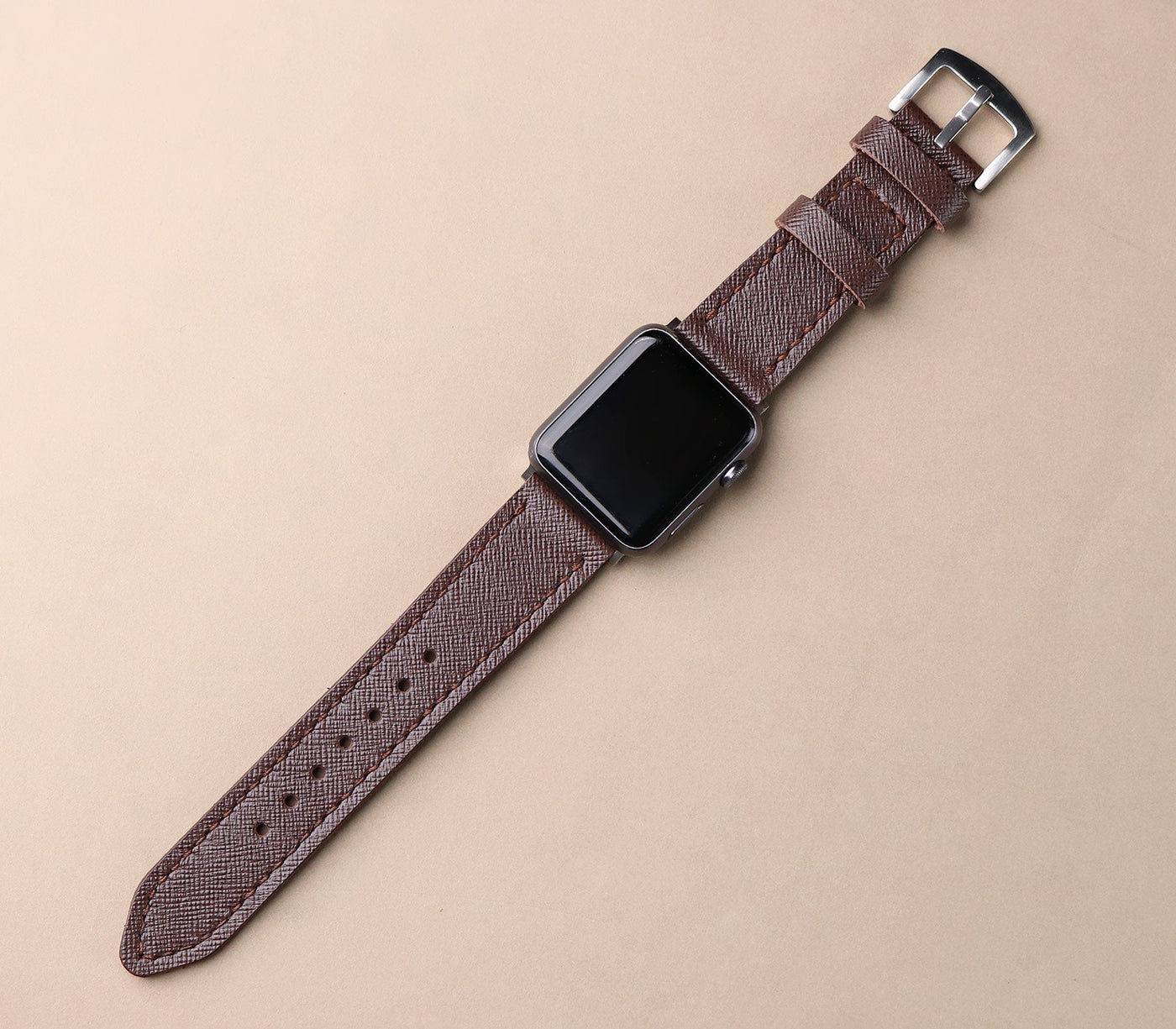 Custom Made Apple Watch Strap - Bitter Saffiano