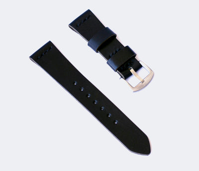 Leather Watch Strap - Black by Roarcraft