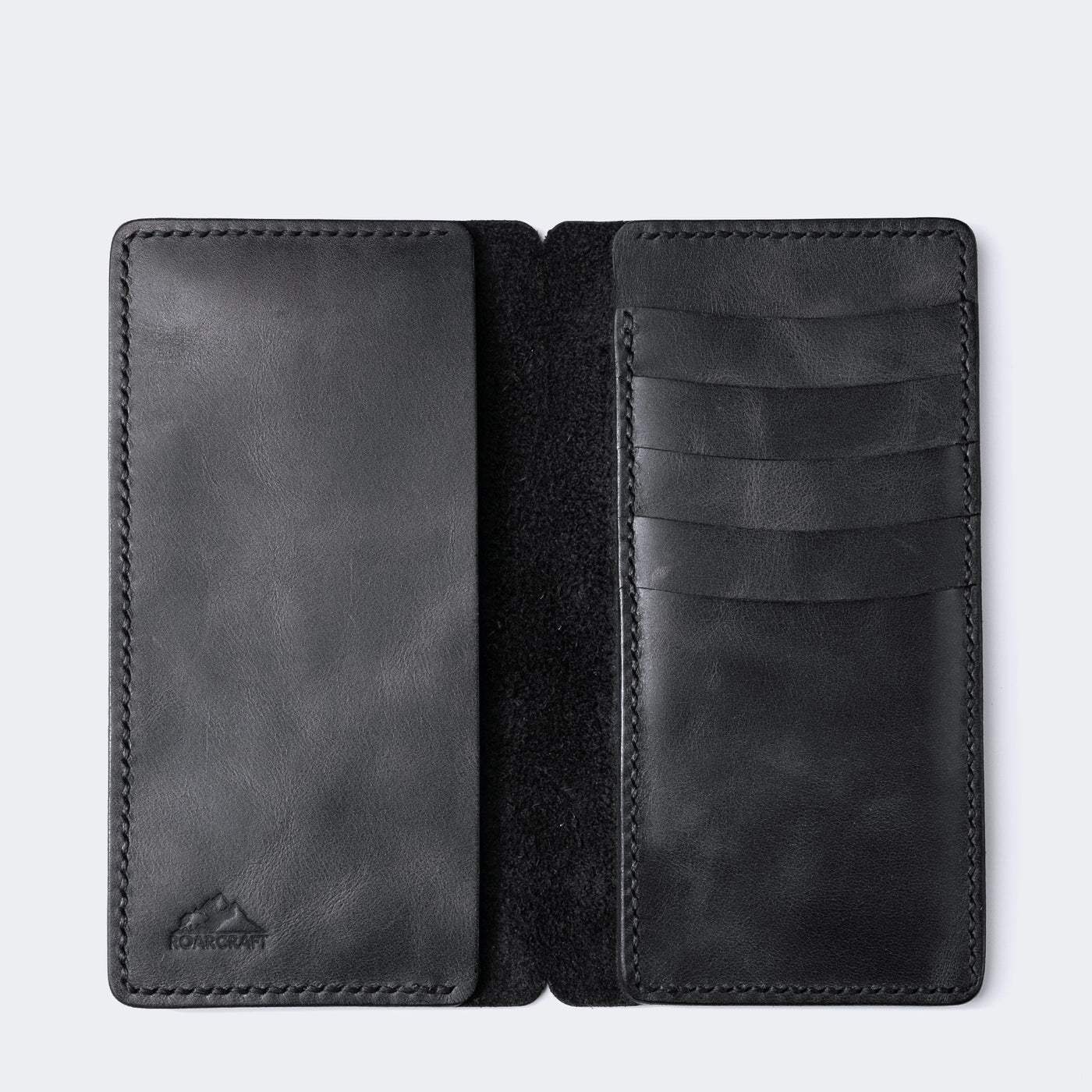 Leather Travel Wallet - Zeugma - Black, Roarcraft
