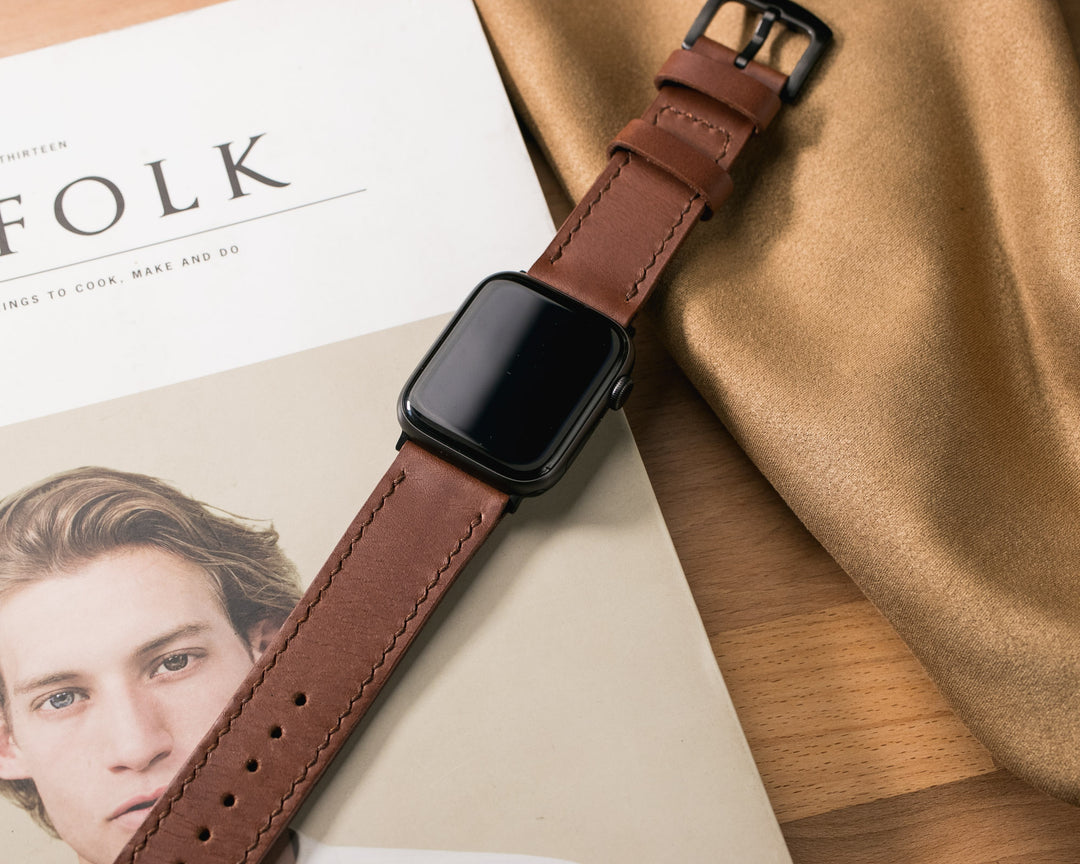 Custom Made VegTan Leather Watch Strap - Mocha