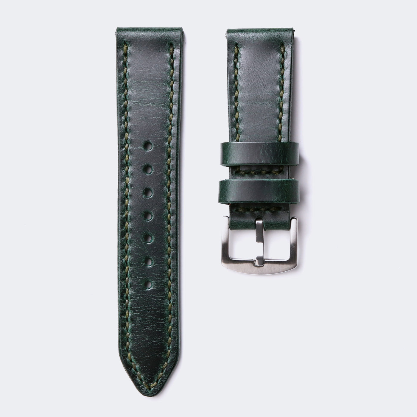 Custom Made Leather Watch Strap - Forest Green