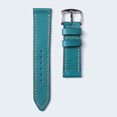 Custom Made VegTan Leather Watch Strap - Teal