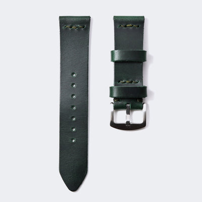 Leather Watch Strap - Forest Green