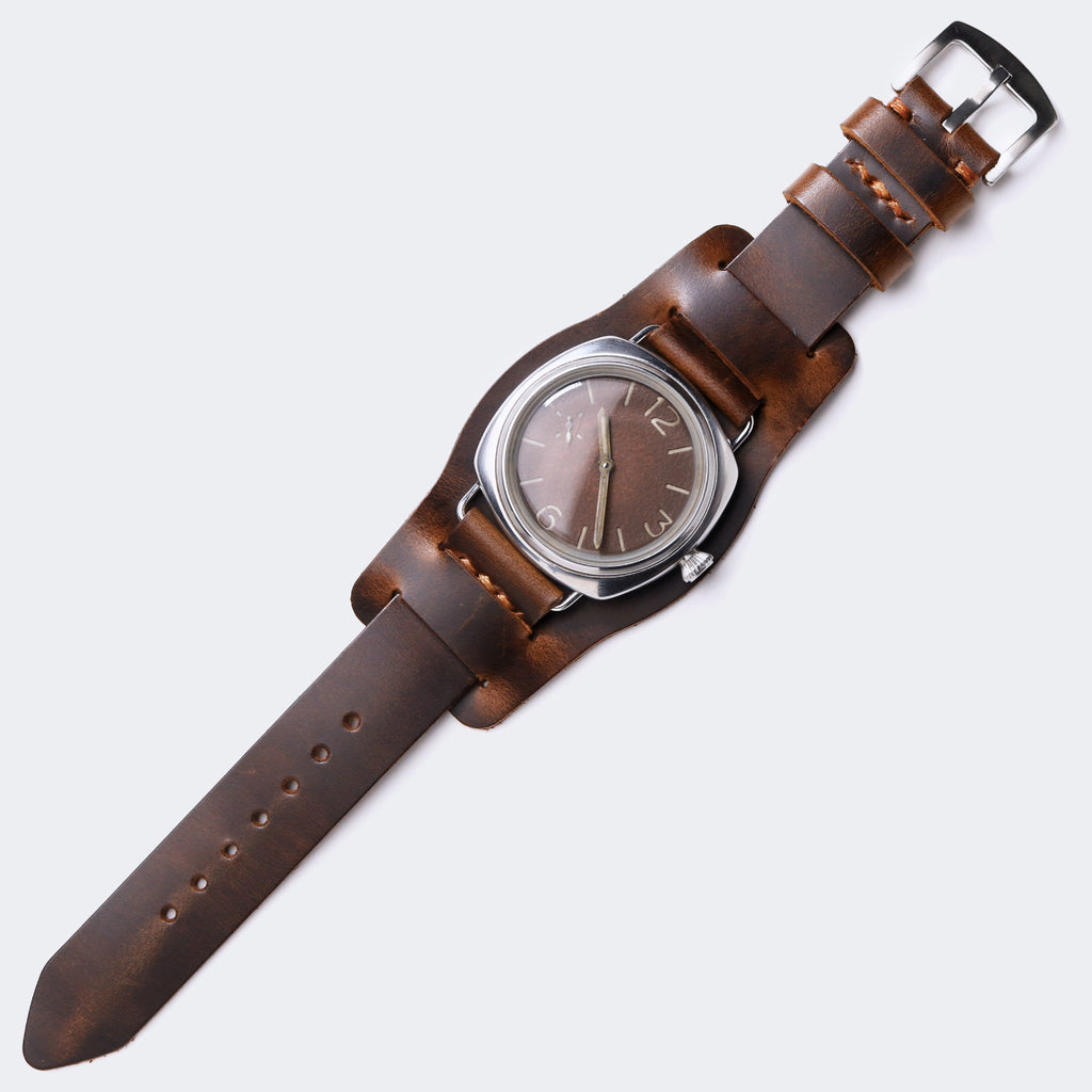 Leather Bund Watch Strap - Antique Brown – Roarcraft