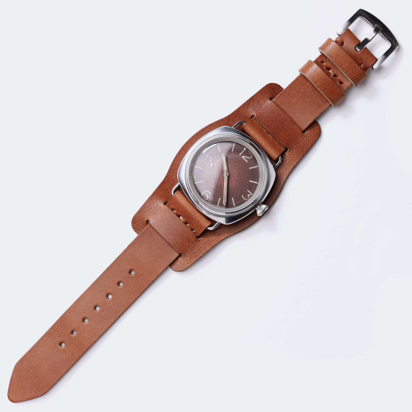 Leather Bund Watch Strap - Tan